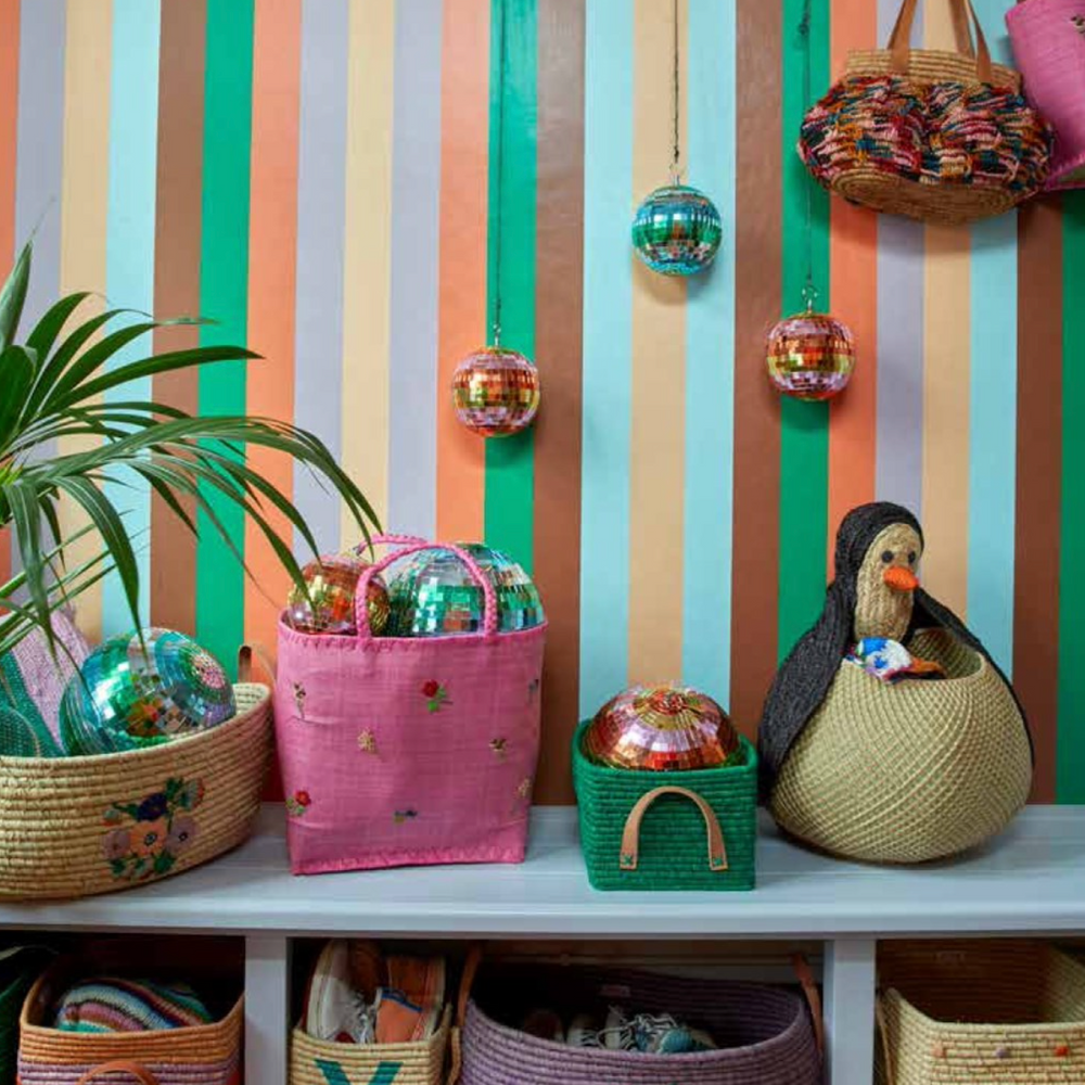 Rice Raffia Alphabets Basket