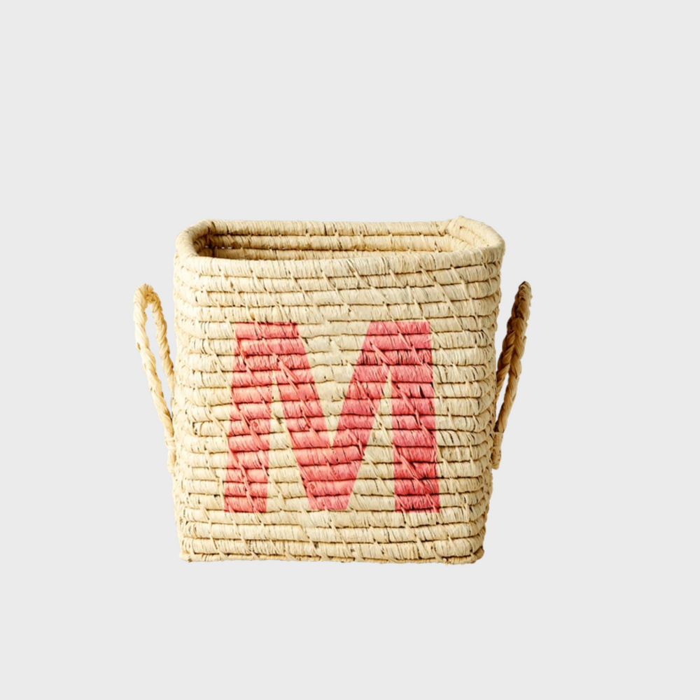 Rice Raffia Alphabets Basket