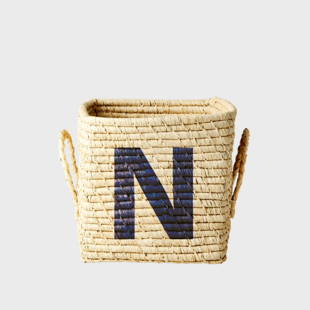 Rice Raffia Alphabets Basket