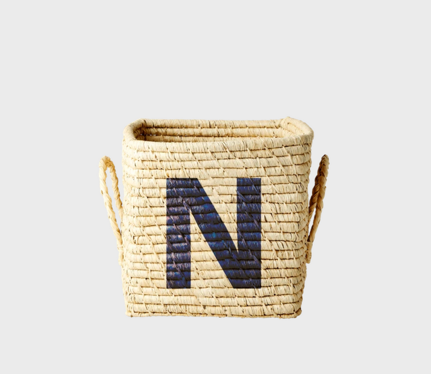 Rice Raffia Alphabets Basket