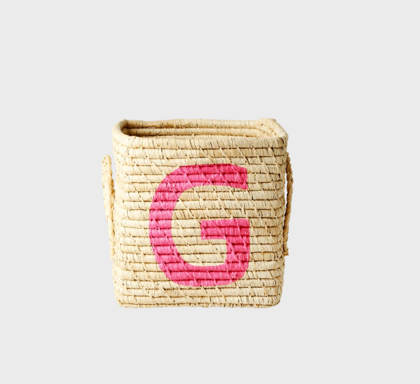 Rice Raffia Alphabets Basket