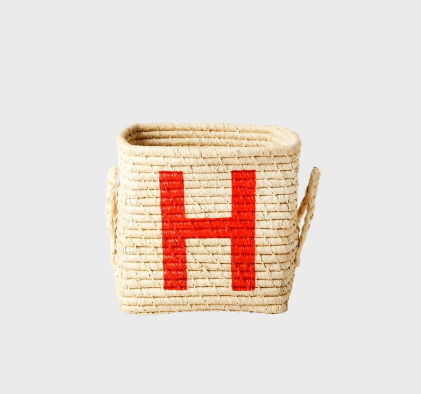 Rice Raffia Alphabets Basket