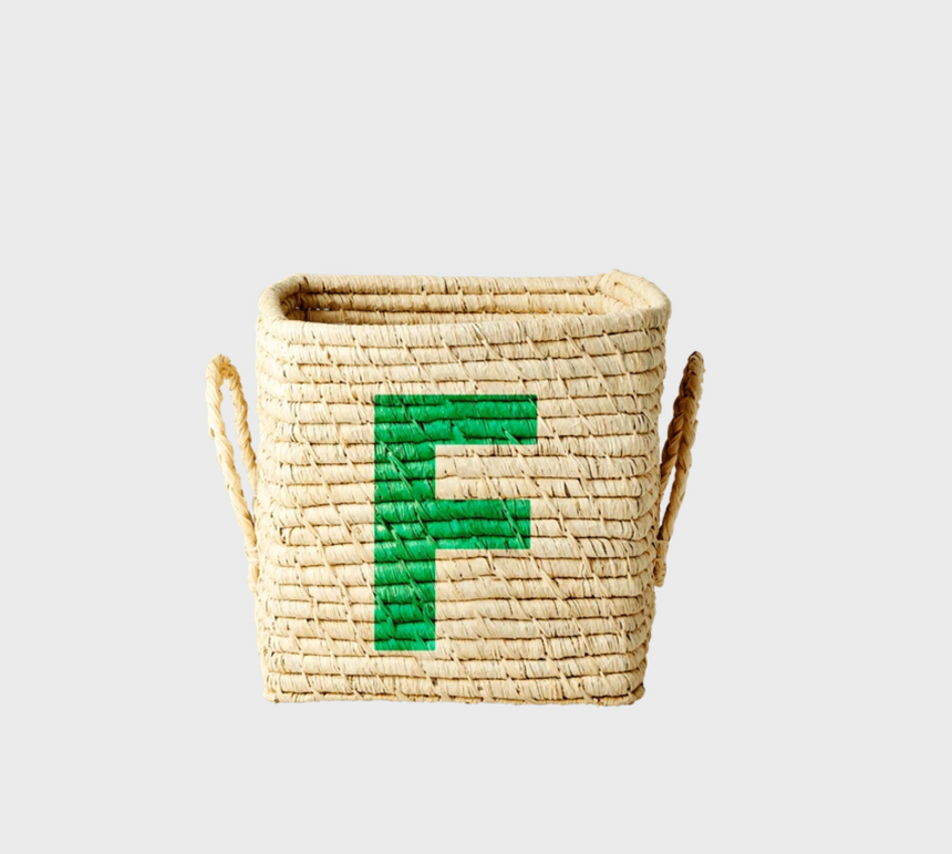 Rice Raffia Alphabets Basket