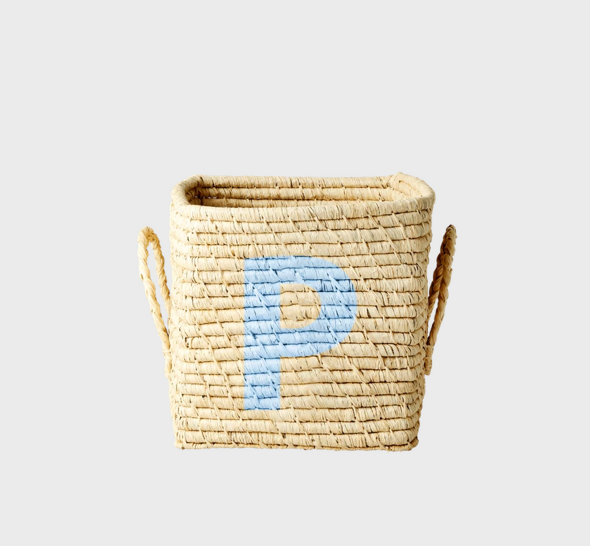 Rice Raffia Alphabets Basket