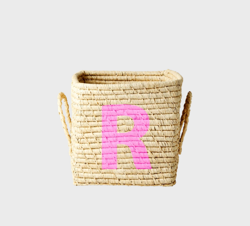 Rice Raffia Alphabets Basket