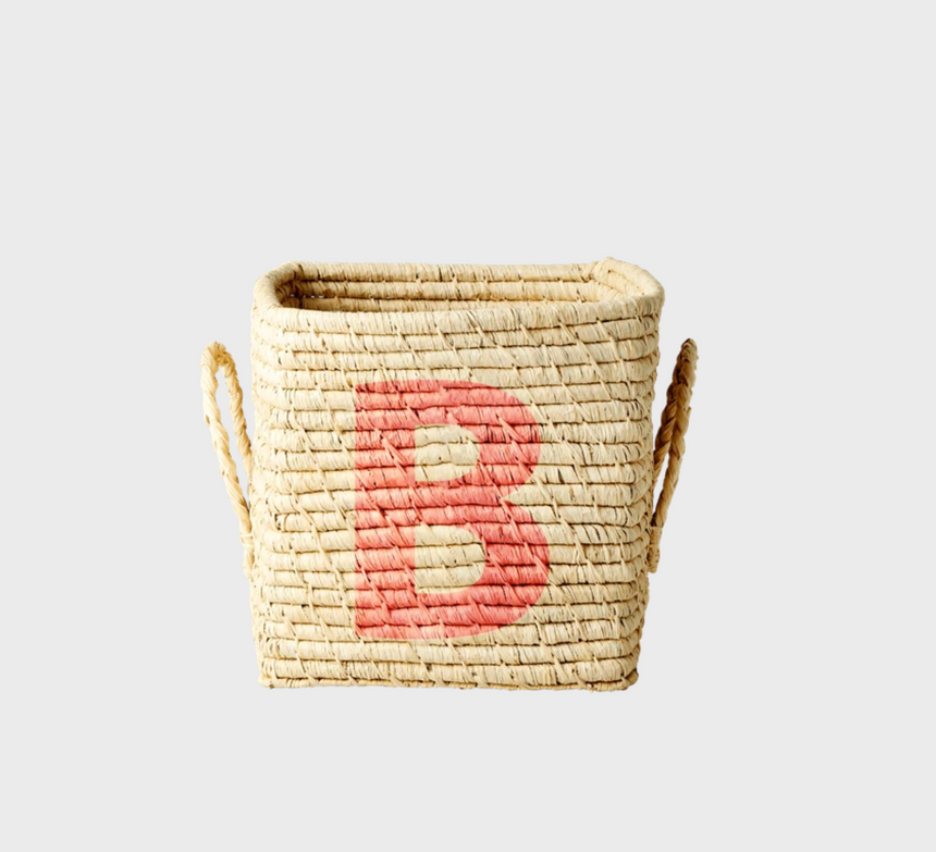 Rice Raffia Alphabets Basket