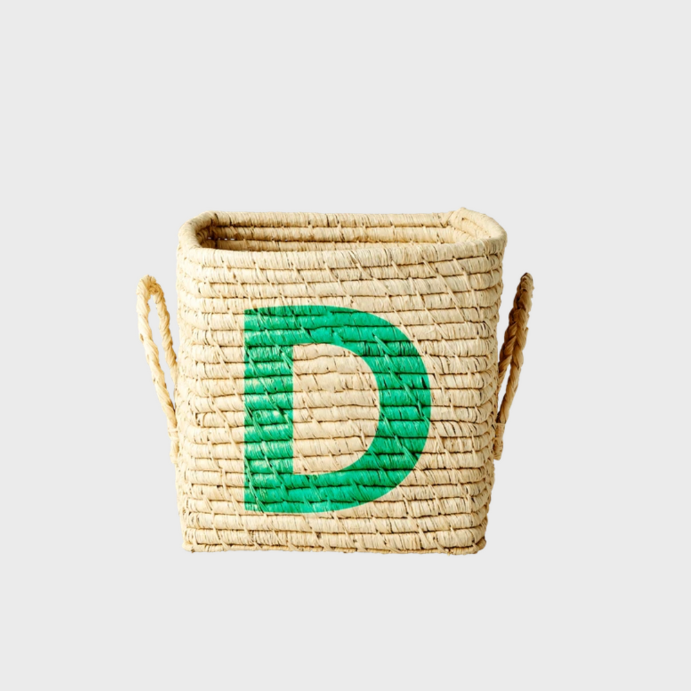 Rice Raffia Alphabets Basket
