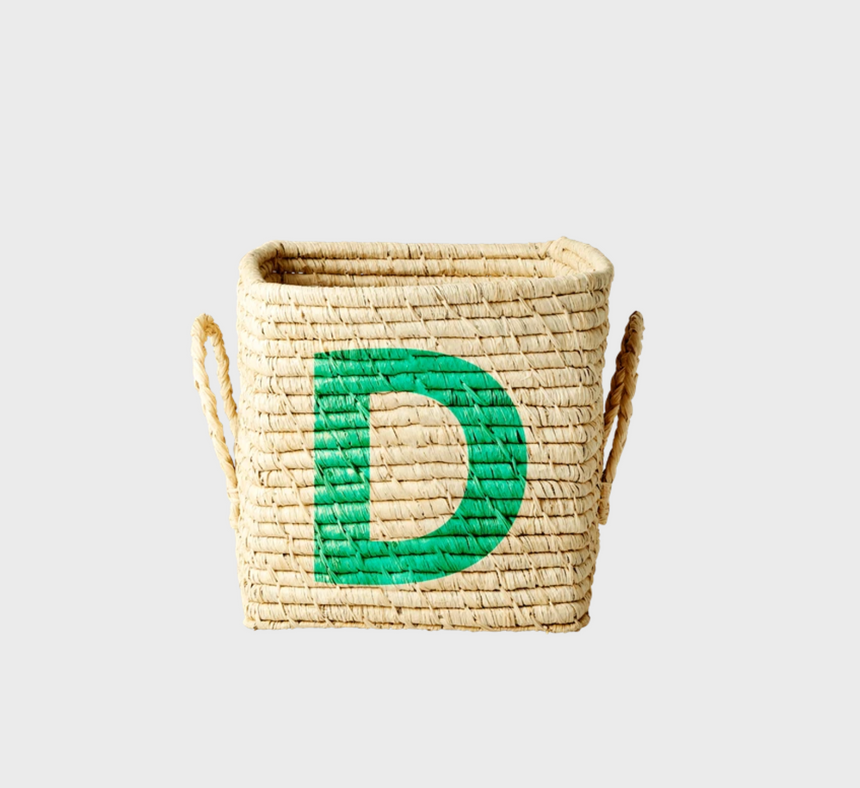 Rice Raffia Alphabets Basket