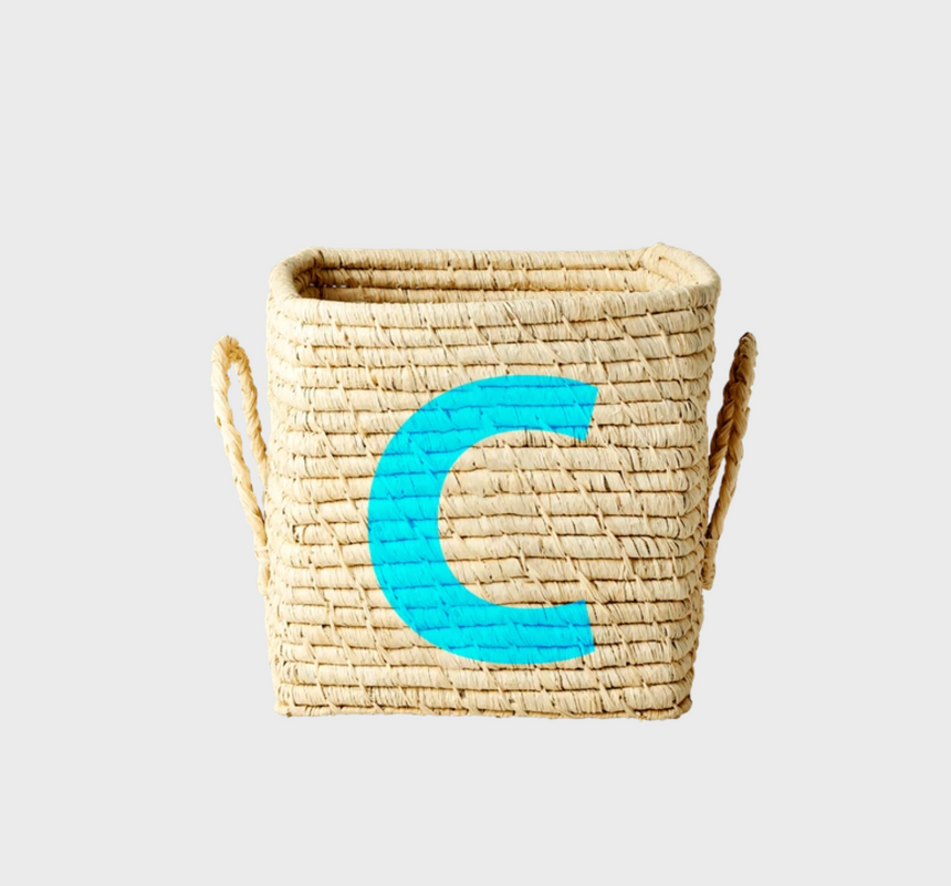 Rice Raffia Alphabets Basket