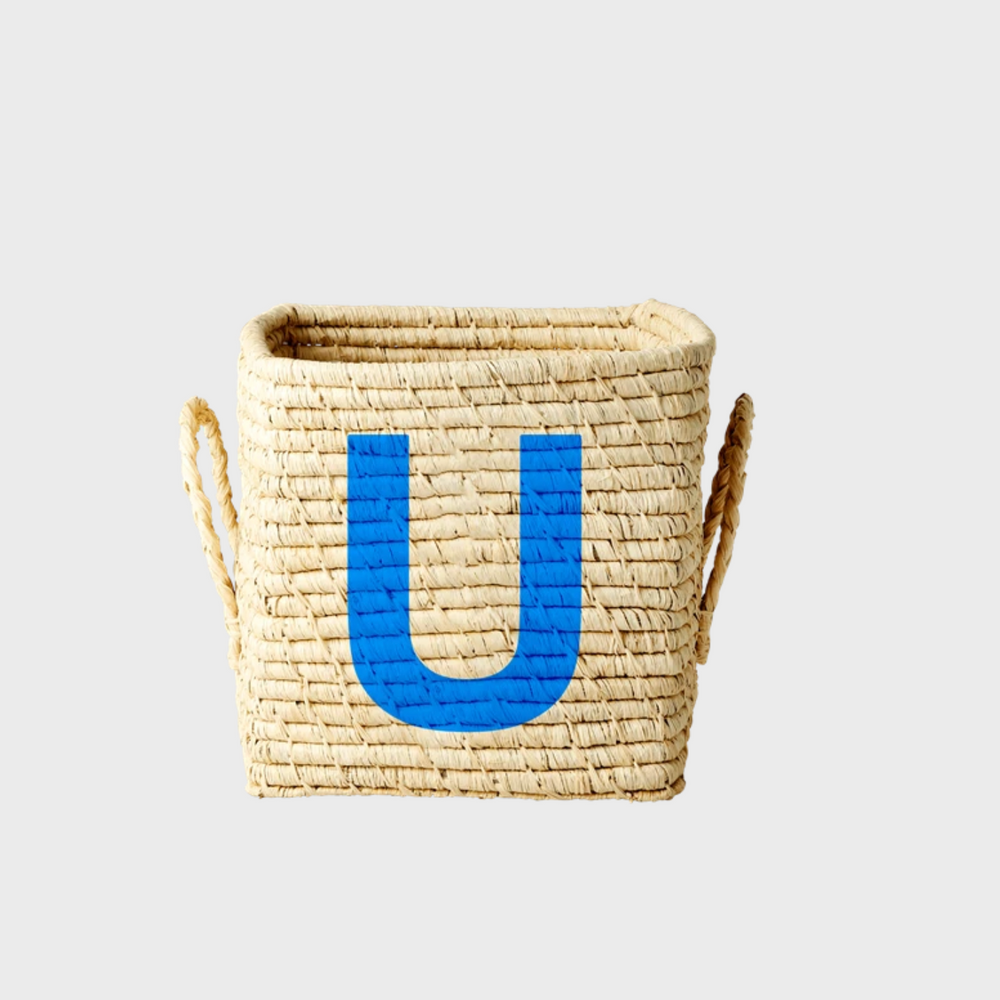 Rice Raffia Alphabets Basket
