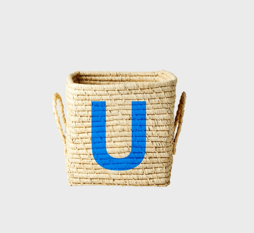 Rice Raffia Alphabets Basket