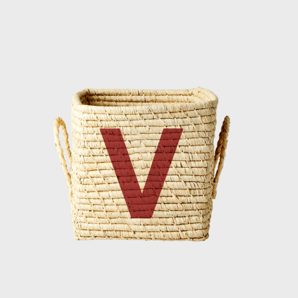 Rice Raffia Alphabets Basket