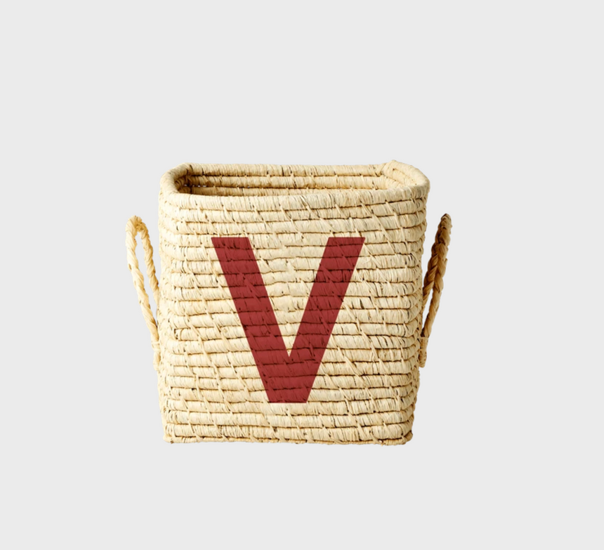 Rice Raffia Alphabets Basket