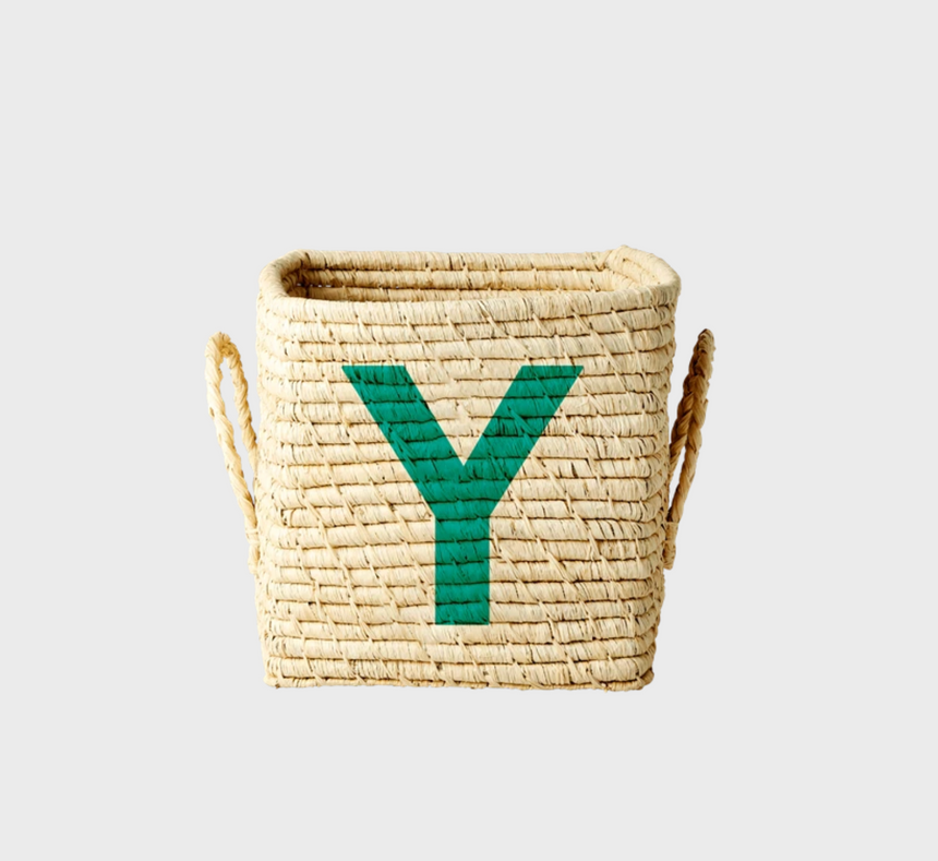 Rice Raffia Alphabets Basket