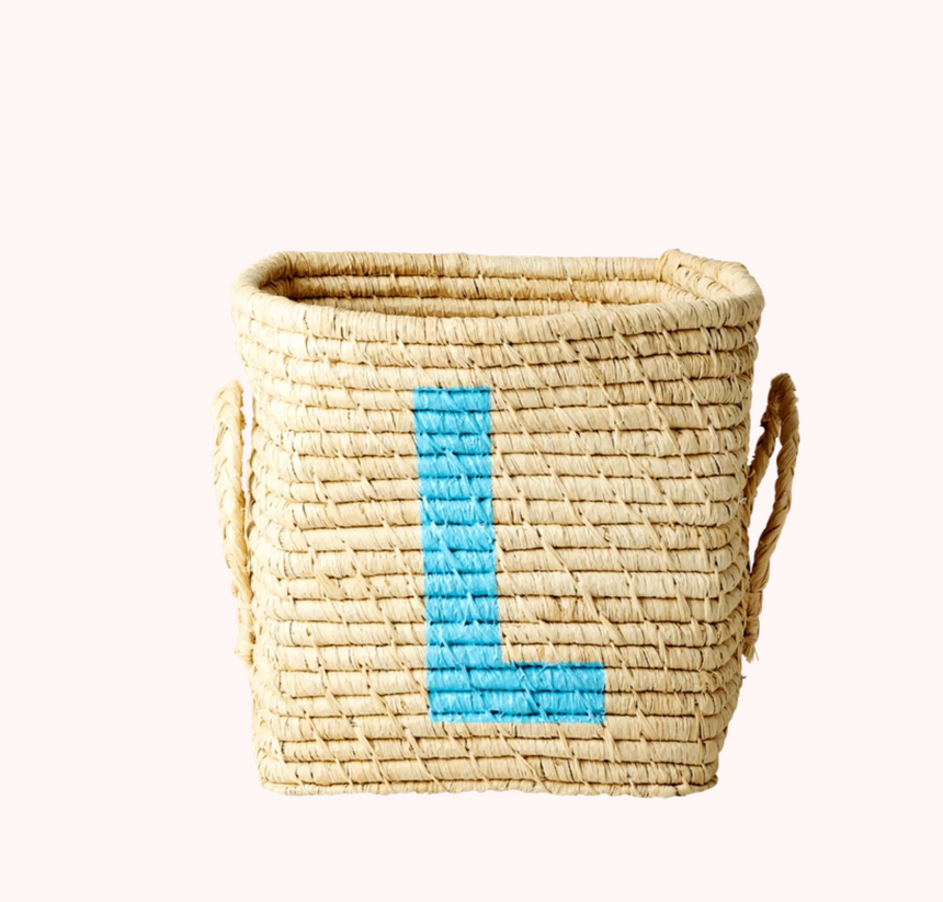 Rice Raffia Alphabets Basket