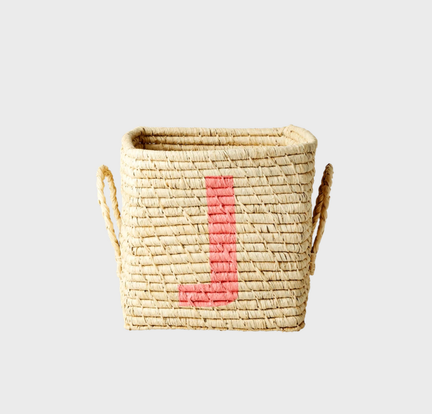 Rice Raffia Alphabets Basket