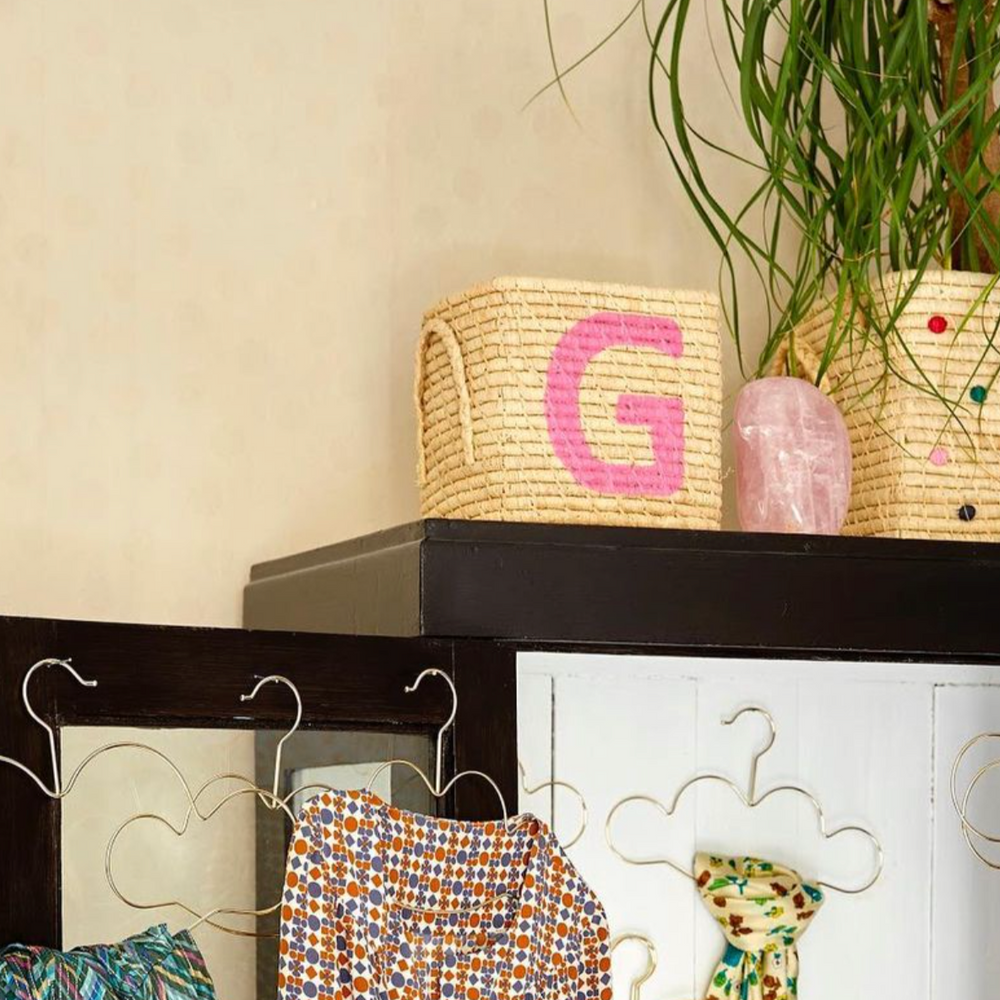 Rice Raffia Alphabets Basket