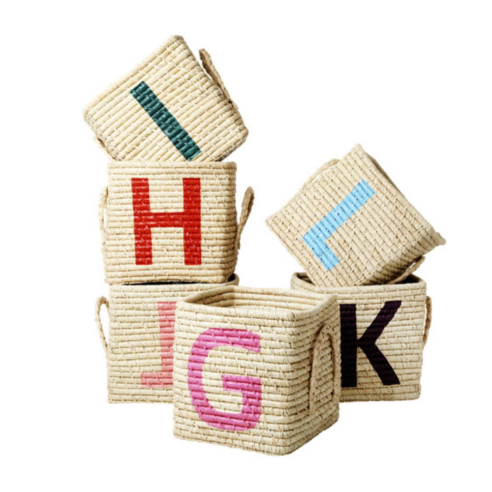 Rice Raffia Alphabets Basket
