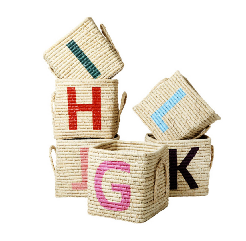 Rice Raffia Alphabets Basket