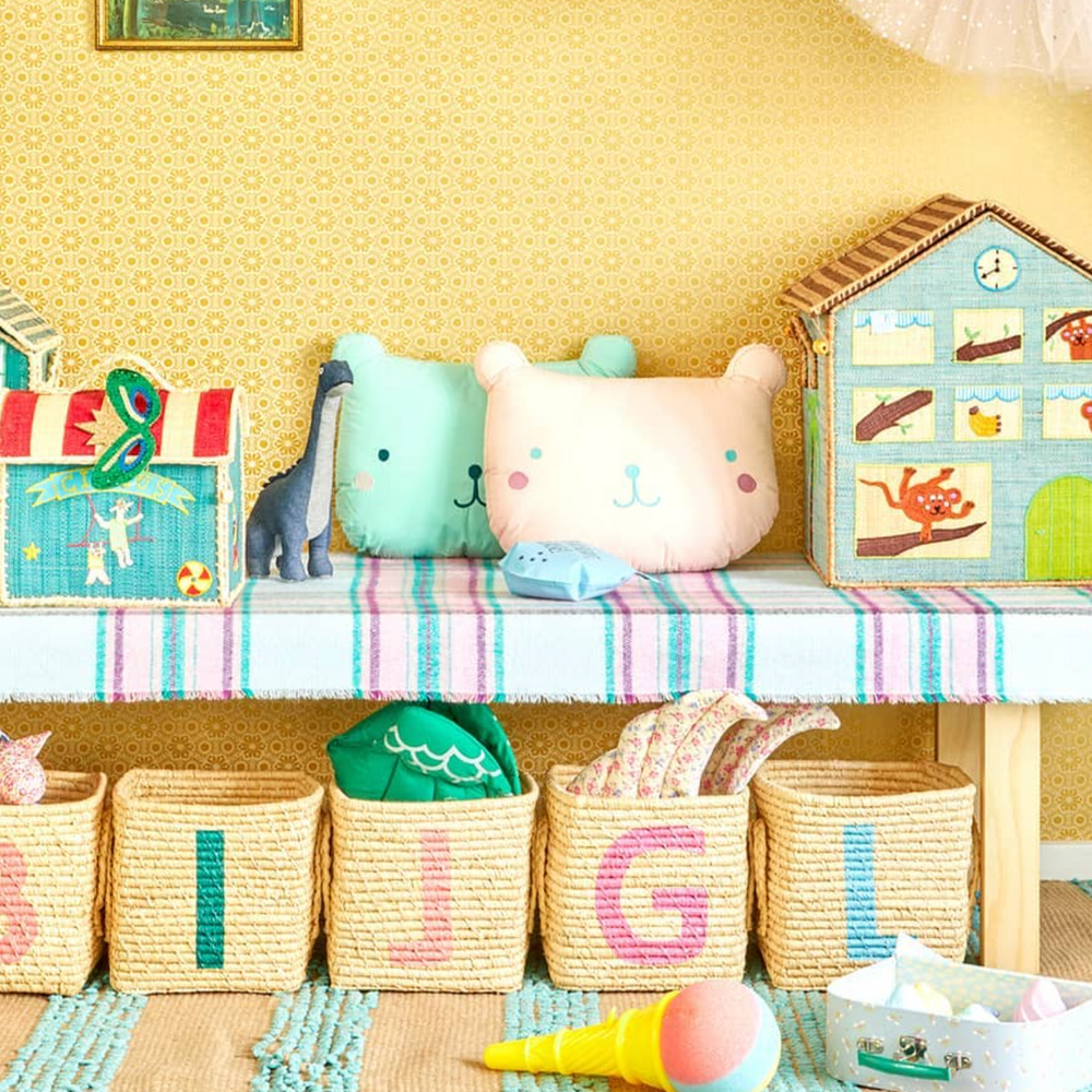 Rice Raffia Alphabets Basket