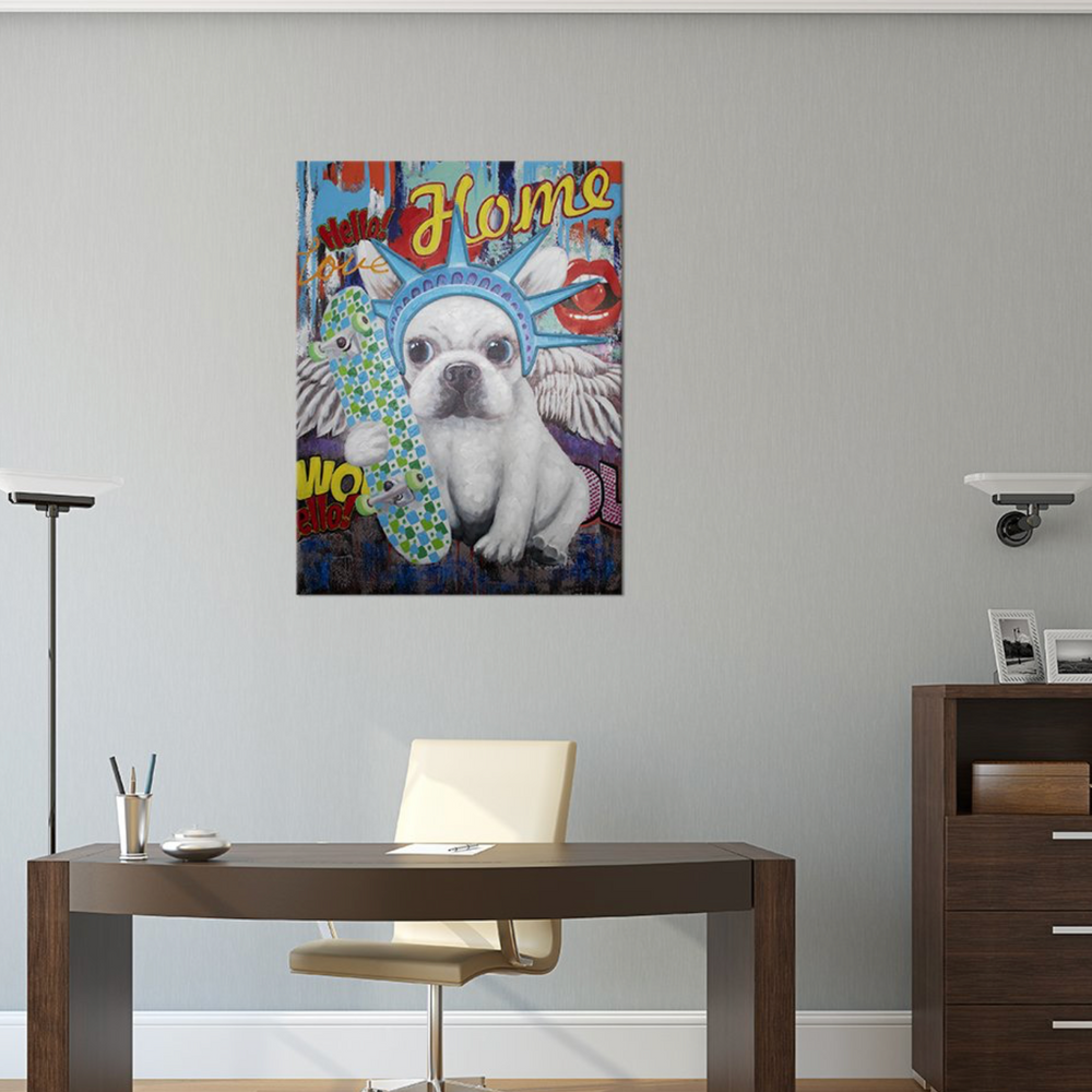 Locomocean Wall Artwork With Neon Lighting Liberty Dog