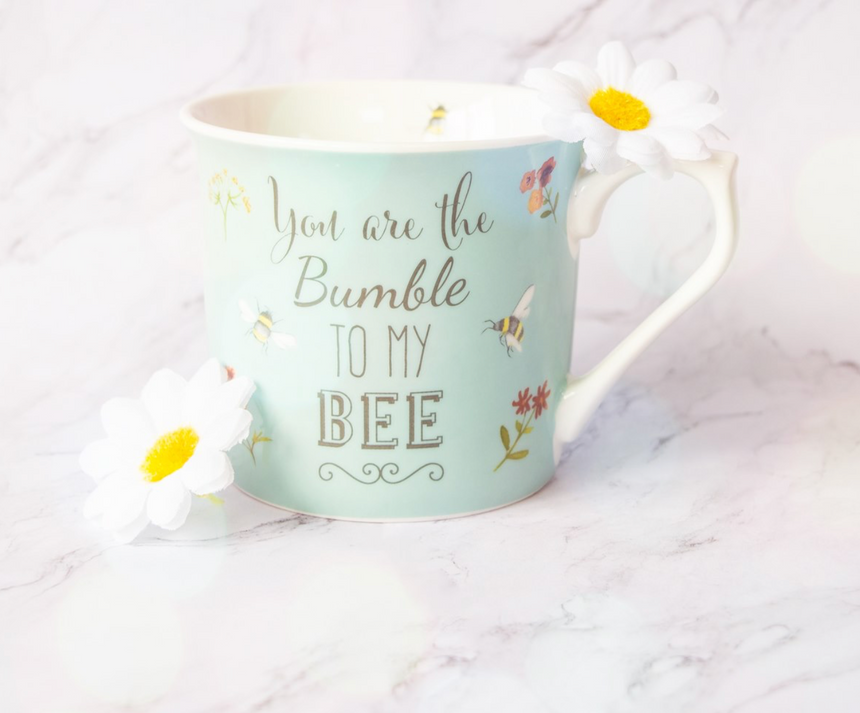 Bee Happy Mug Blue