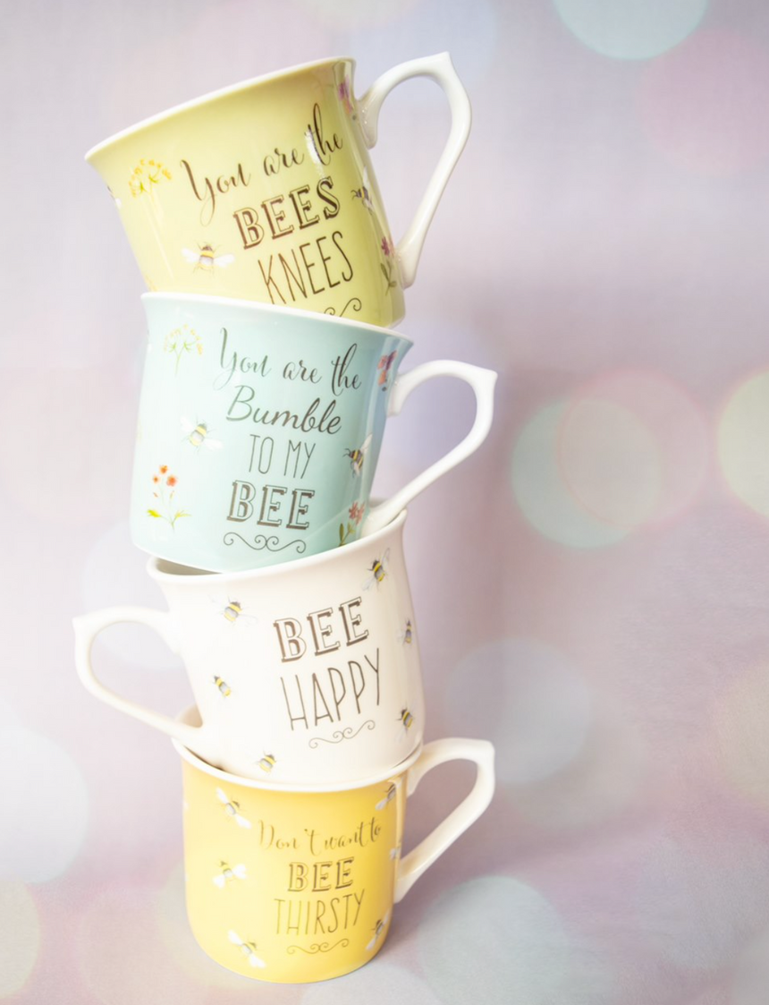 Bee Happy Mug Blue