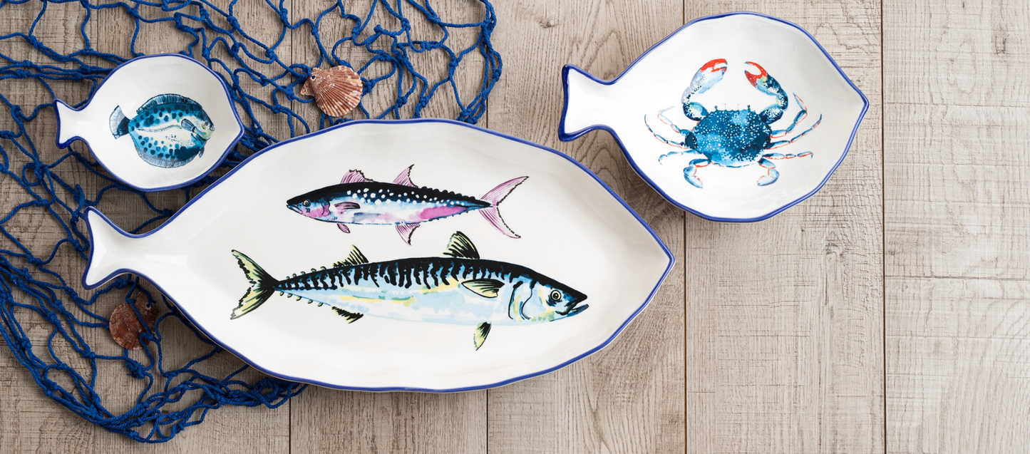 Dish Of The Day Porcelain Serving Bowl Crab ( medium )