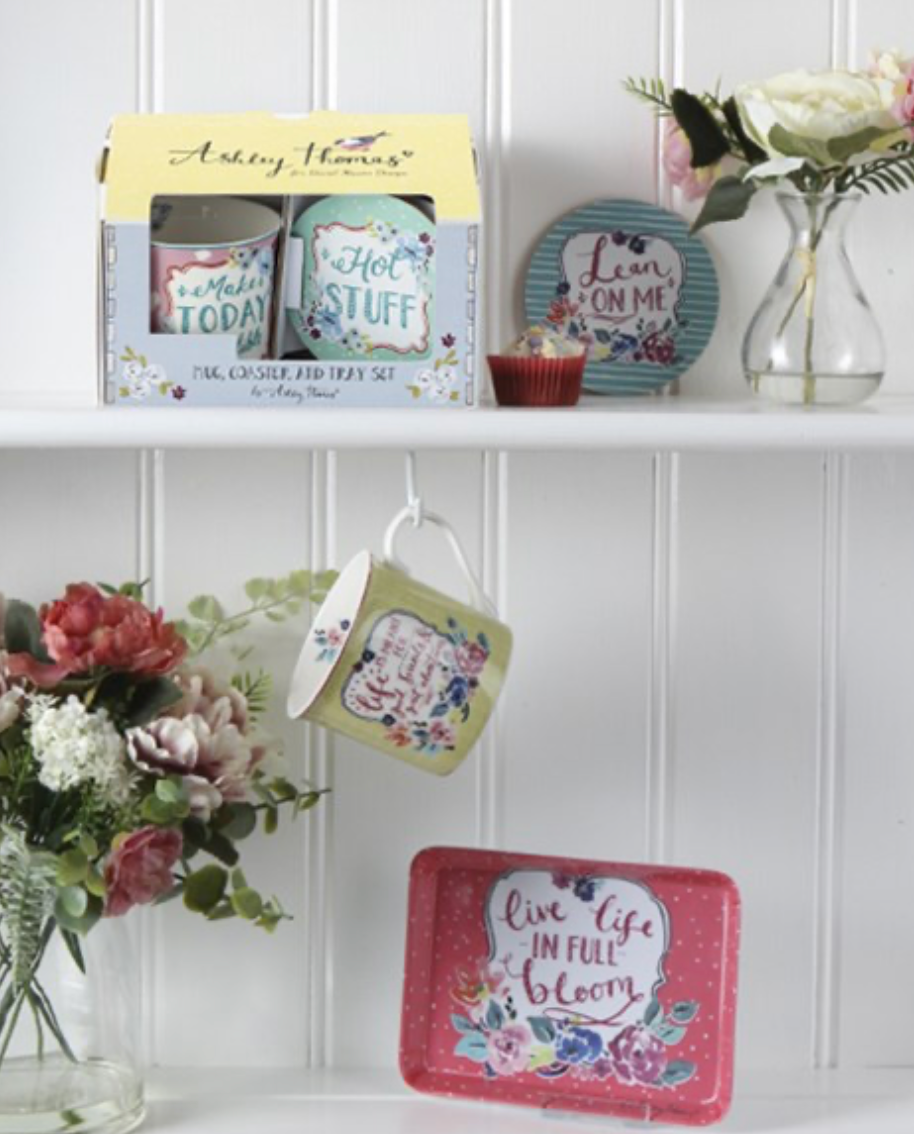 Ashley Thomas Fine China Mug Gift Set Full Bloom