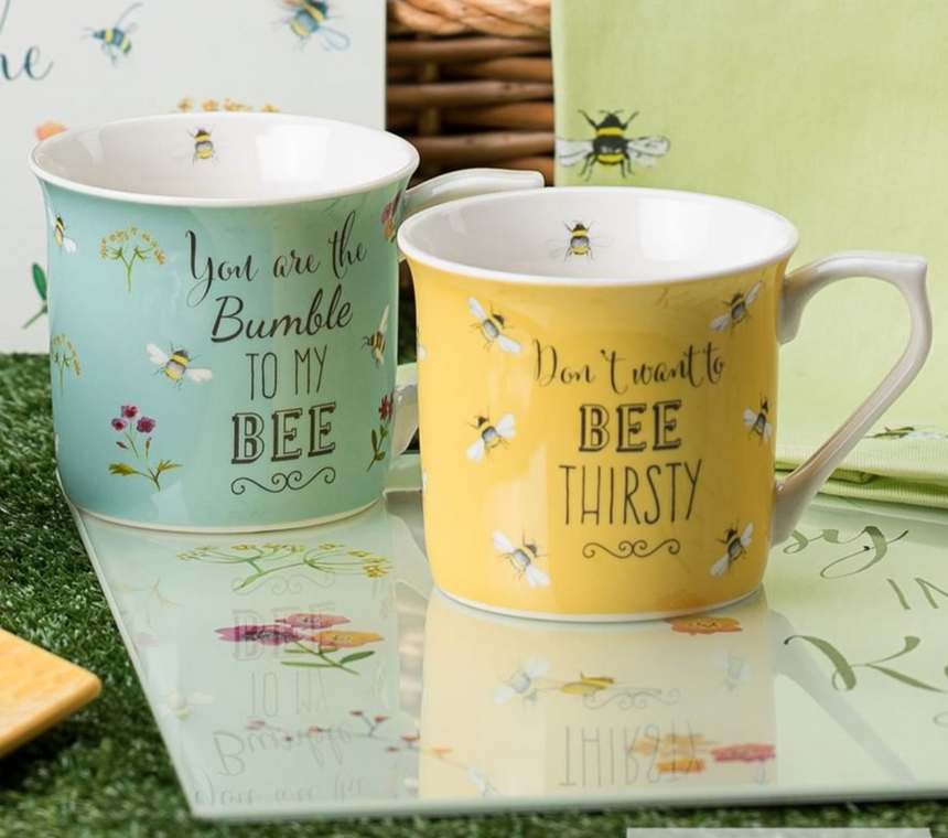 Bee Happy Mug Blue