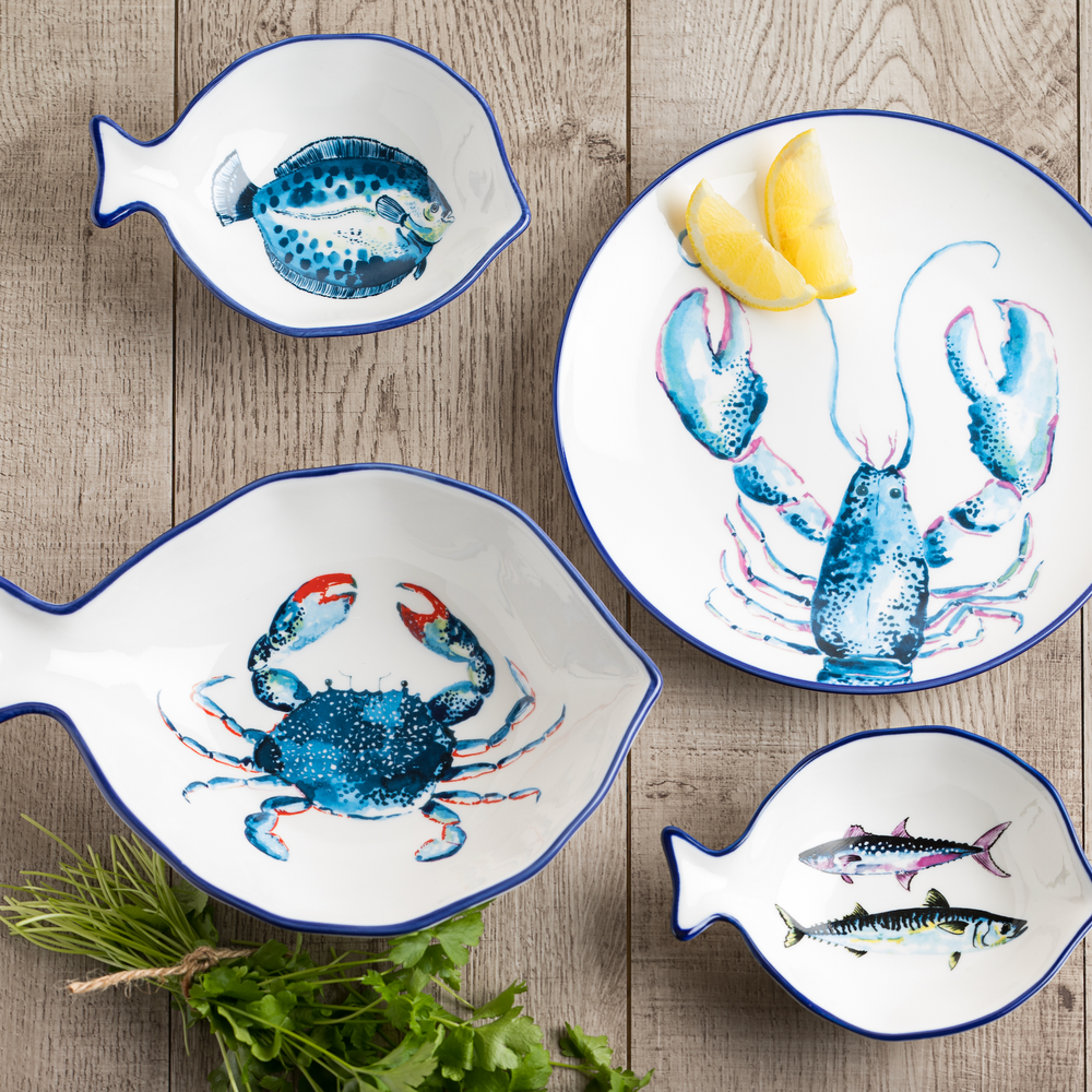 Dish Of The Day Porcelain Serving Bowl Crab ( medium )