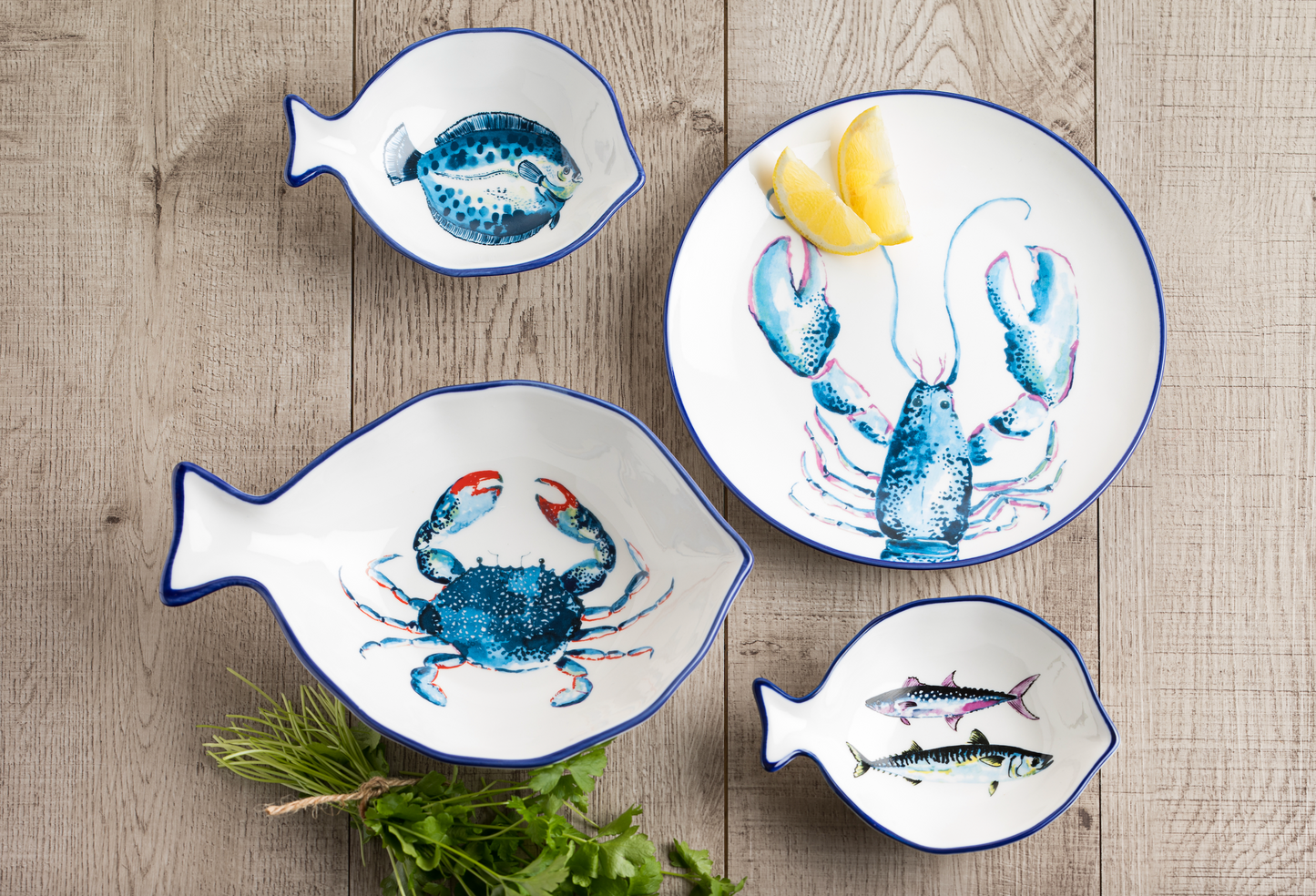 Dish Of The Day Porcelain Serving Bowl Crab ( medium )