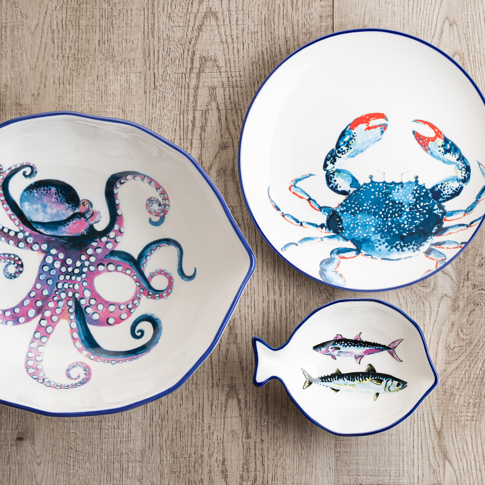 Dish Of The Day Porcelain Serving Bowl, Octopus (Large)