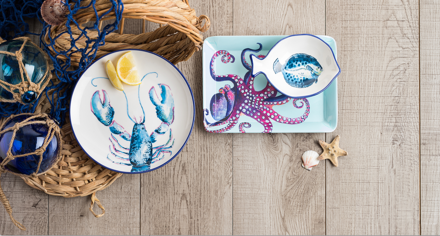 Dish Of The Day Melamine Mini Serving Tray, Octopus