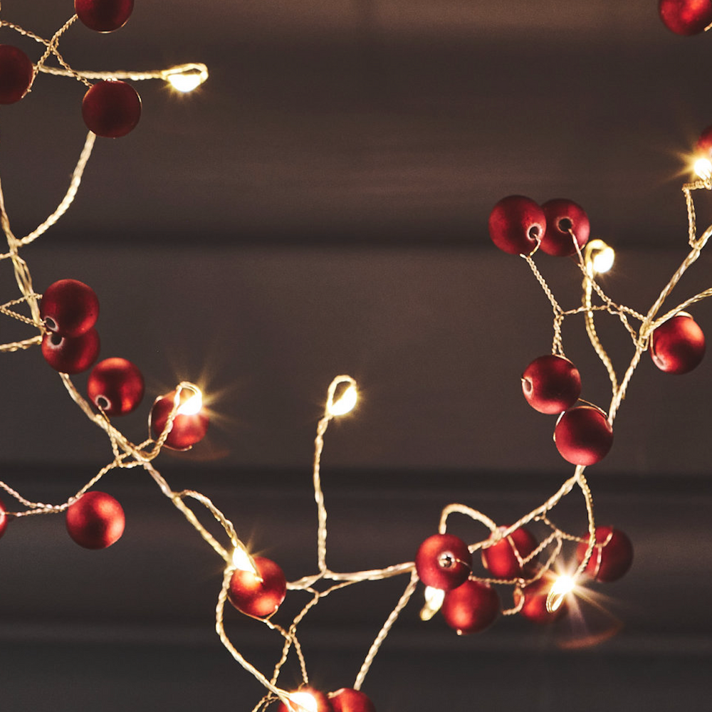 Red Berry LED Fairy Lights (Mains Powered)