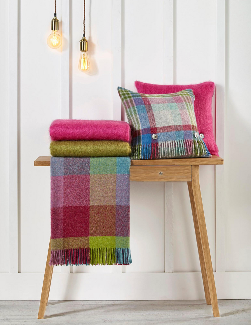 Bronte By Moon Harlequin Shetland Wool Throw, Tutti Frutti