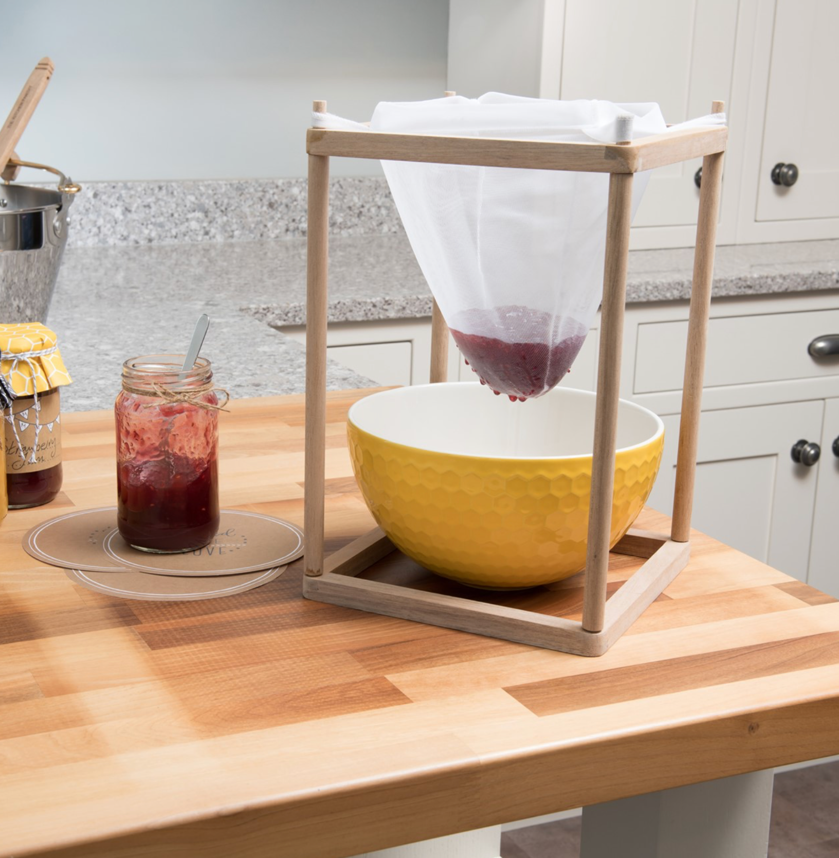 Kitchen Pantry Jam Straining Bag & Holder