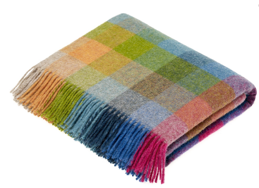 Bronte By Moon Harlequin Shetland Wool Throw, Tutti Frutti