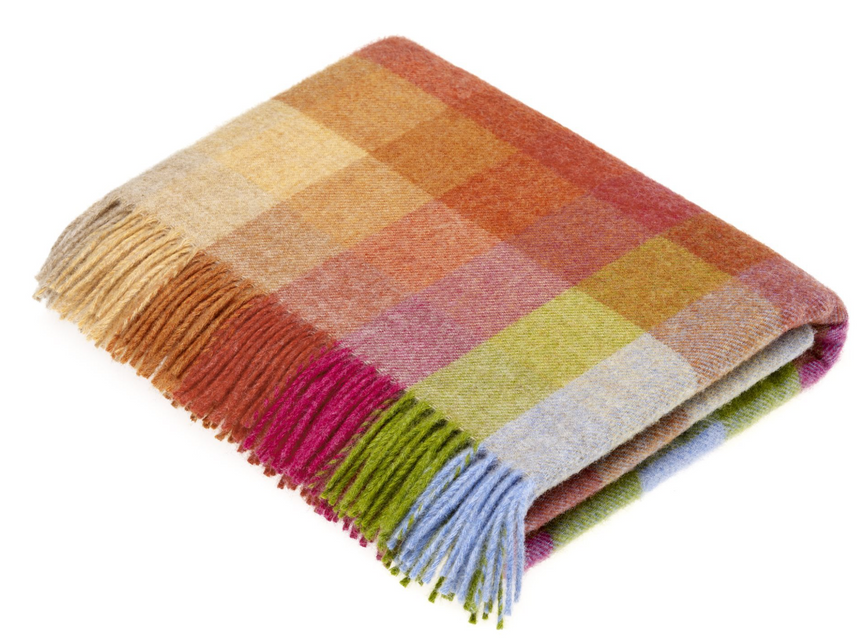 Bronte By Moon Harlequin Shetland Wool Throw, Sunshine