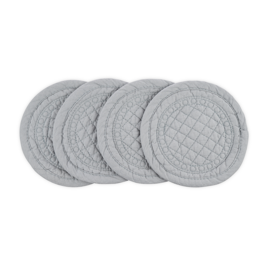 Mary Berry Signature Collection Cotton Coasters, Grey ( Set Of 4 )