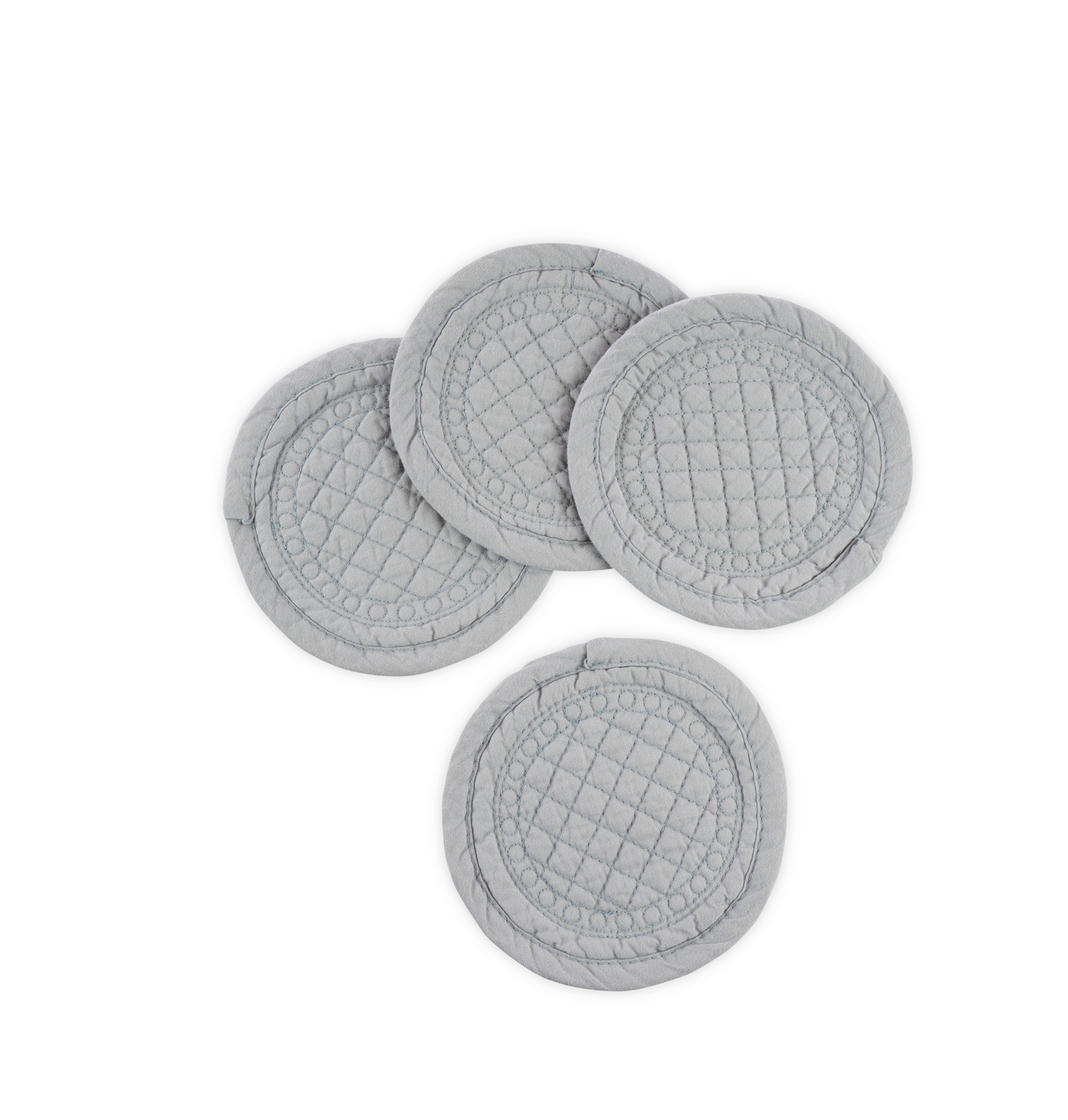 Mary Berry Signature Collection Cotton Coasters, Grey ( Set Of 4 )