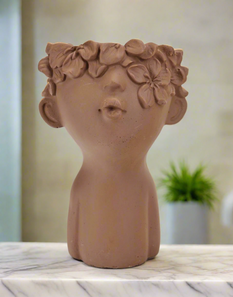 Bahne Cement Vase Lady Kiss, Brown