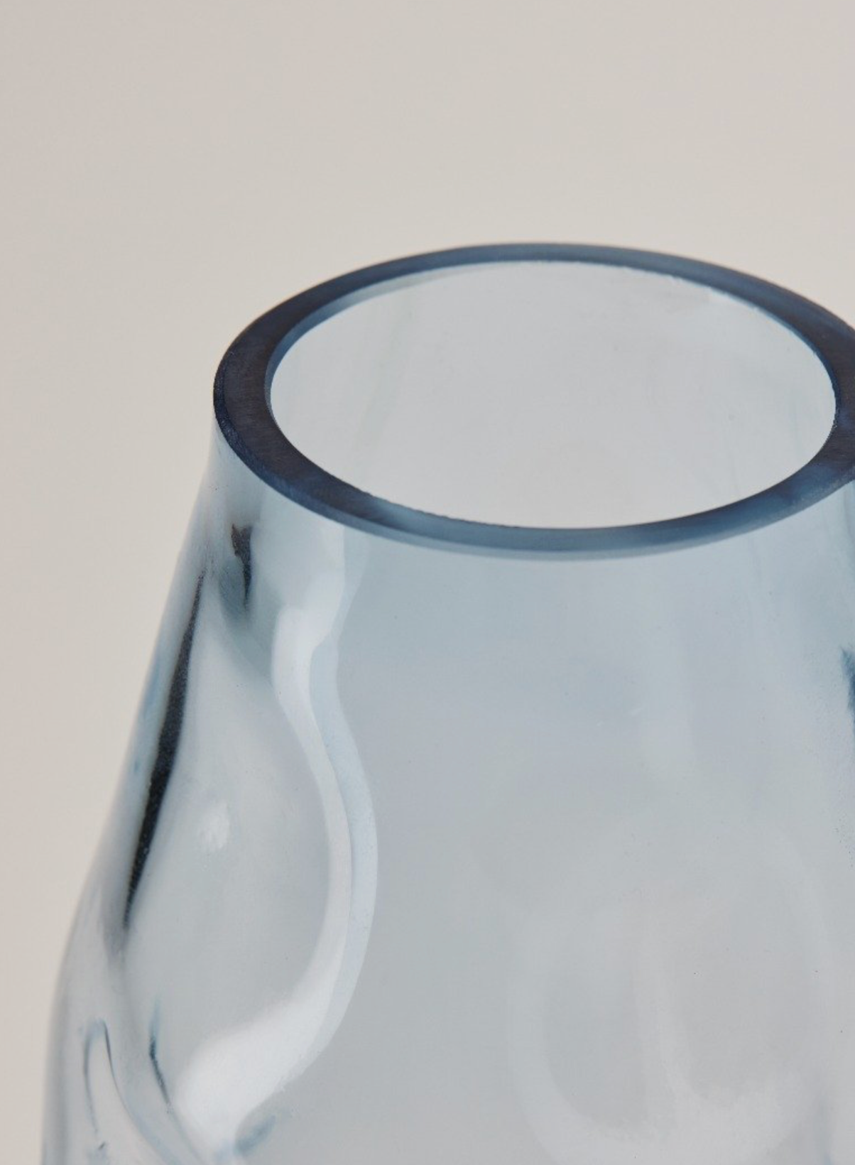 Bahne Interior Mouth-Blown Glass Vase, Soft Blue