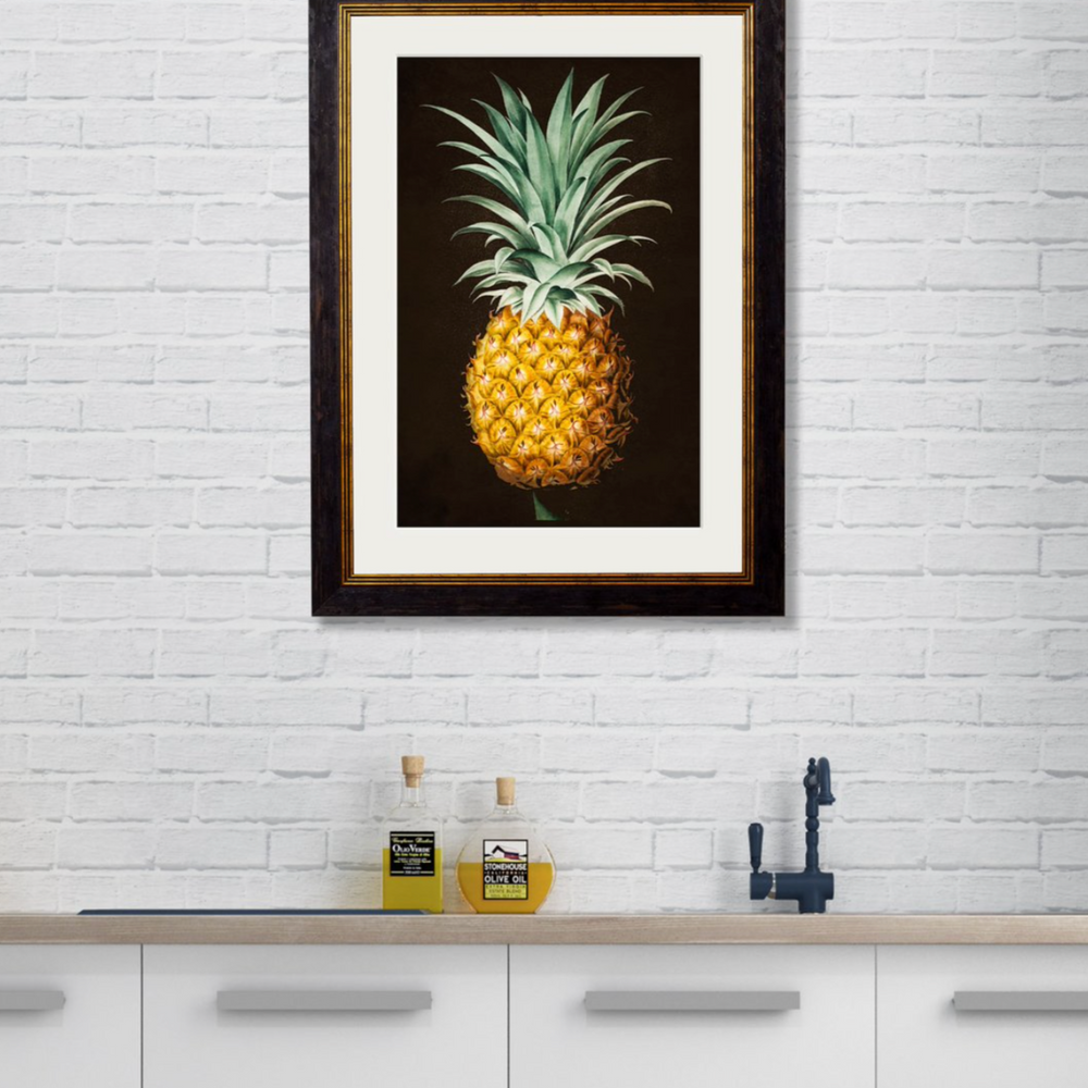 Vintage Framed Print, Pineapple