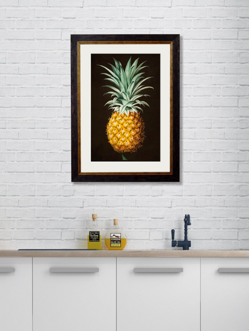 Vintage Framed Print, Pineapple