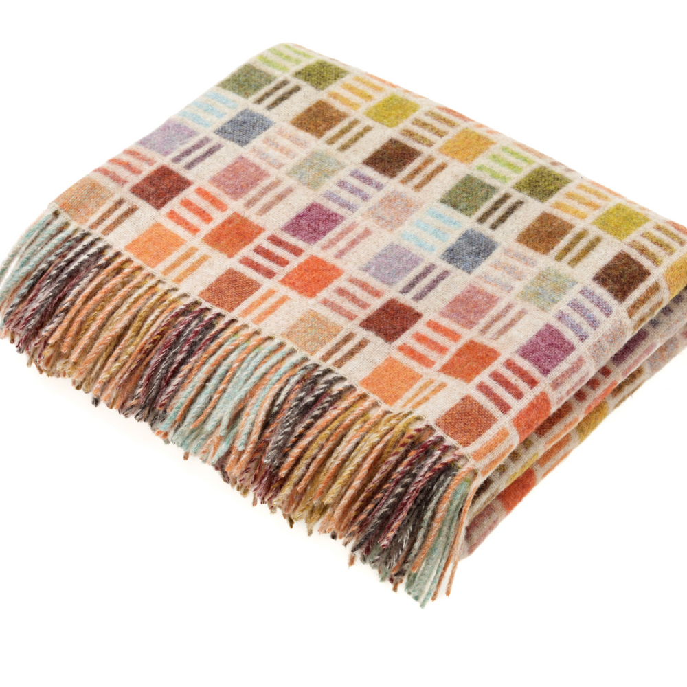 Bronte By Moon Ribbon Multi Merino Wool Throw, Beige