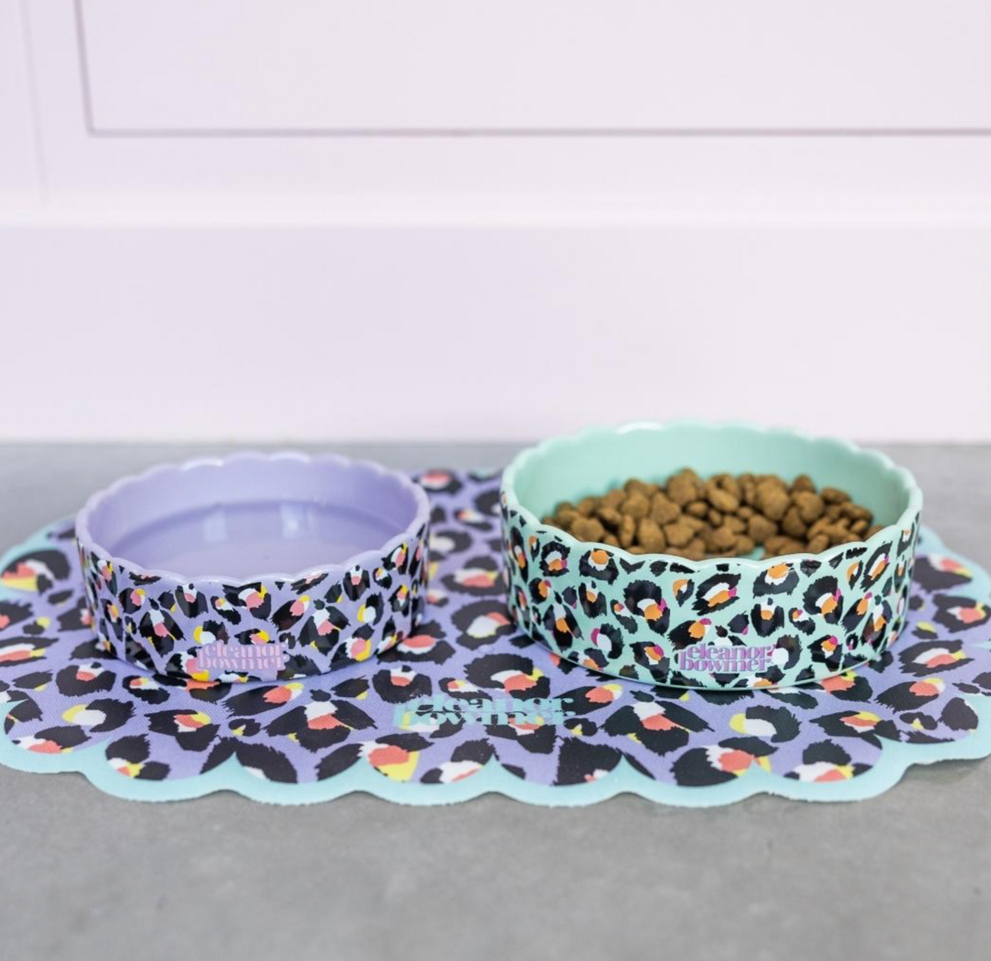 Eleanor Bowmer Ceramic Pet Bowl, Leopard  (Set Of 2)