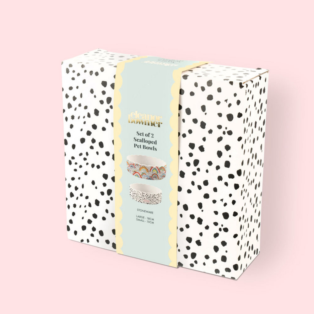 Eleanor Bowmer Ceramic Pet Bowl, Rainbow (Set Of 2)