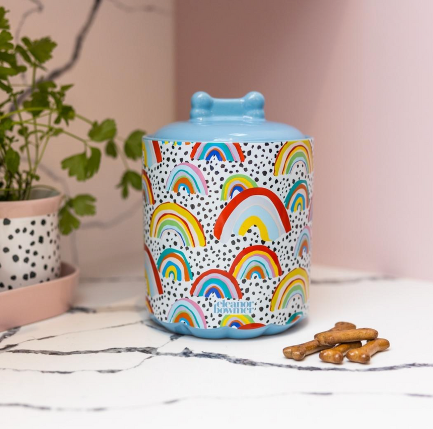 Eleanor Bowmer Ceramic Pet Food Storage Jar, Rainbow