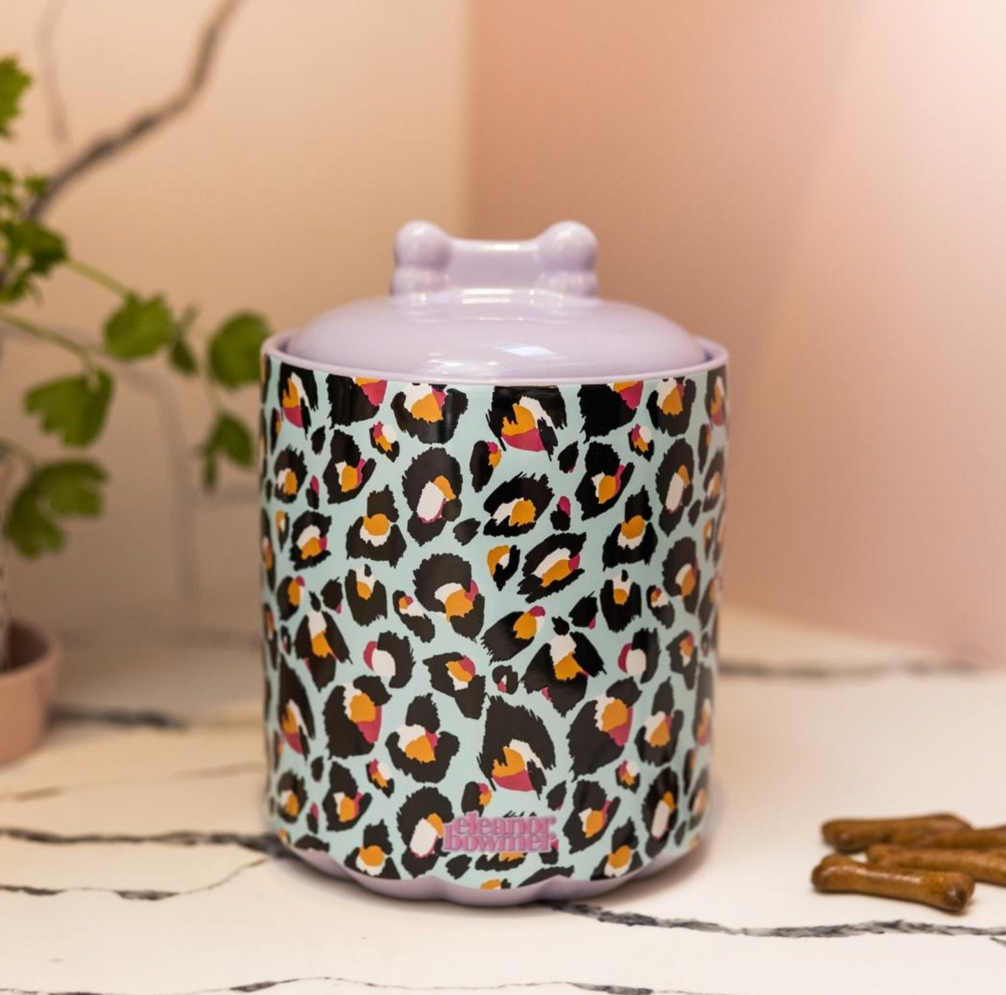 Eleanor Bowmer Ceramic Pet Food Storage Jar,Leopard